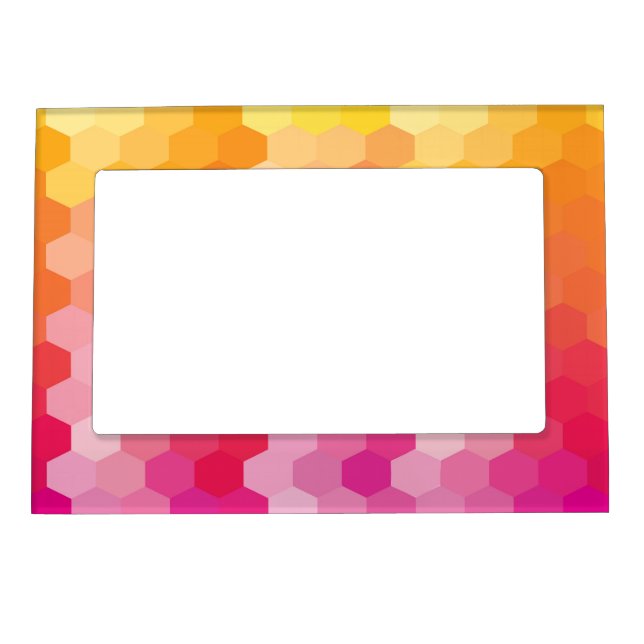 Geometric Hexagon Shapes Magnetic Frame – Modern  (Front)