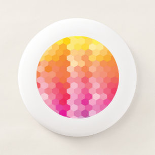 Geometric Hexagon Shapes Pink yellow Wham-O Frisbee