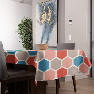 Geometric Hexagon Shapes Tablecloth