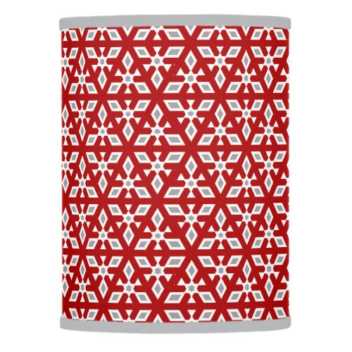 Geometric hexagram pattern red white grey lamp shade