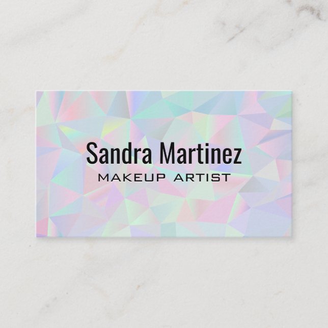 Geometric Holographic Background Business Card (Front)