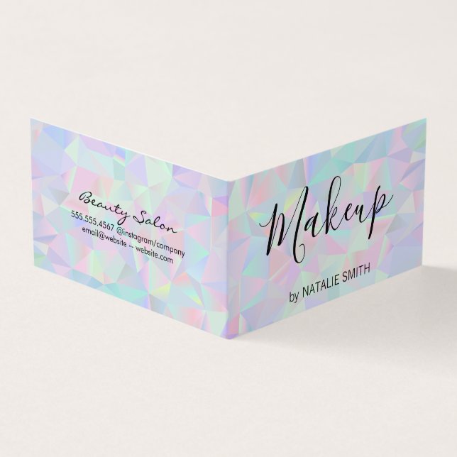 Geometric Holographic Background Business Card (Outside)