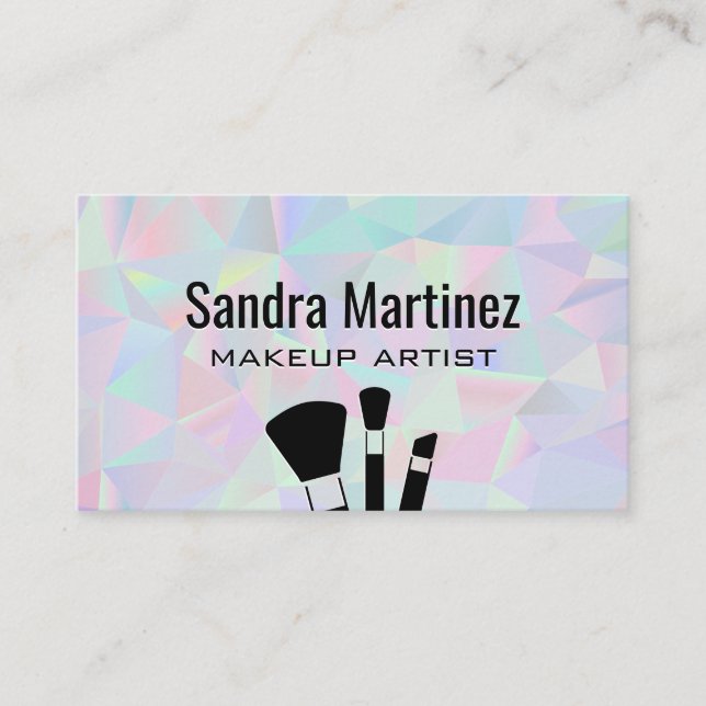 Geometric Holographic Background Business Card (Front)