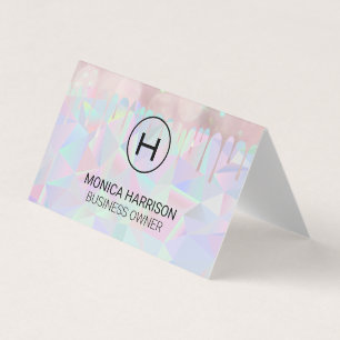 Geometric Holographic Boke Drip Business Card