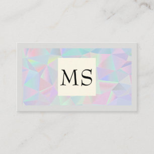 Geometric Holographic Monogram and Border Business Card