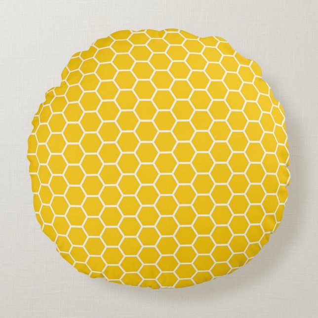 Geometric Honeycomb Lattice Pattern Round Pillow (Front)
