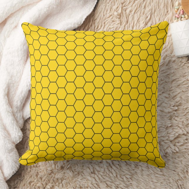 Geometric Honeycomb Lattice Pattern Throw Pillow (Blanket)