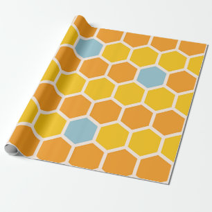 Geometric Honeycomb Pattern Wrapping Paper