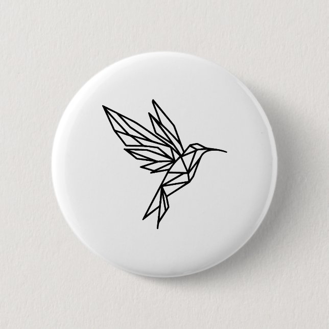 Geometric Hummingbird Button (Front)