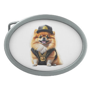 Geometric Husky Face Modern Art Design Belt Buckle