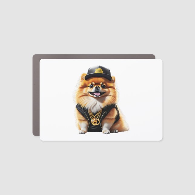 Geometric Husky Face Modern Art Design Car Magnet (Front)