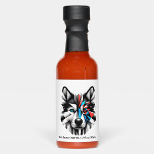 Geometric Husky Face Modern Art Design Hot Sauces