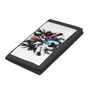 Geometric Husky Face Modern Art Design Tri-fold Wallet