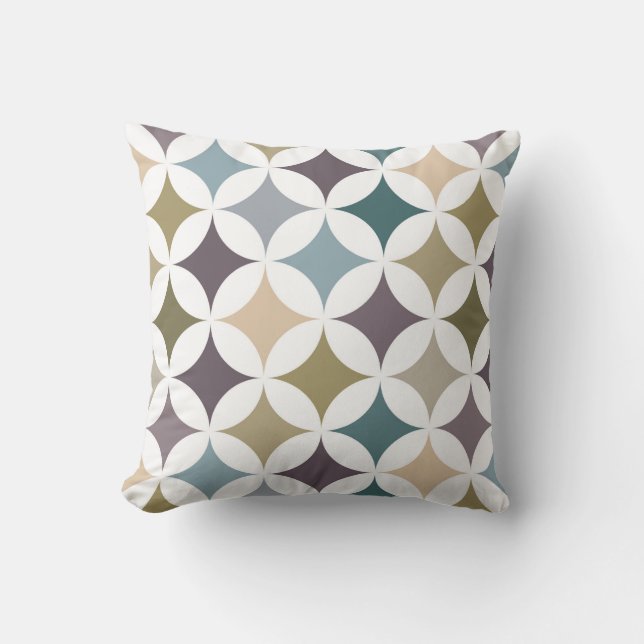 Geometric Hypocycloid Pattern Fall Colors Throw Pillow (Front)