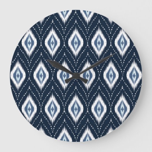 Geometric Ikat Ethnic Oriental Design Large Clock