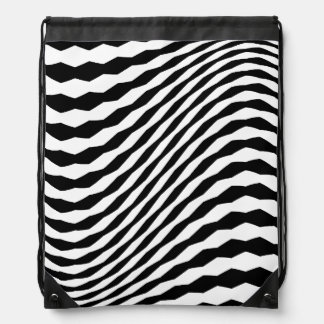 Geometric illusion black + your colour of choice drawstring bag