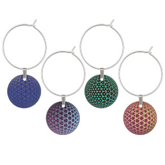Geometric Illusion Wine Charms