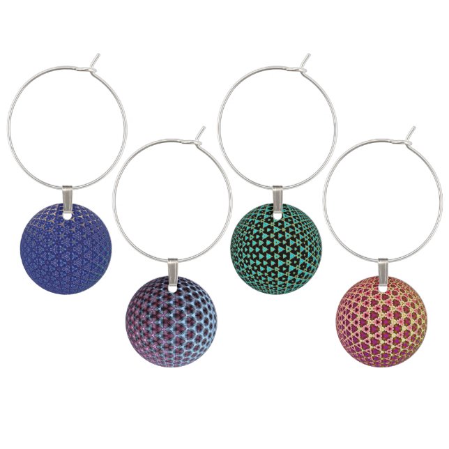 Geometric Illusion Wine Charms (Staggered)