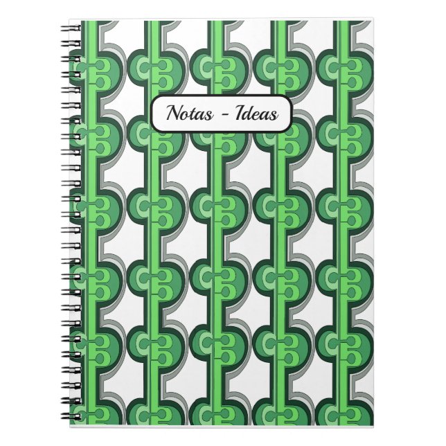 Geometric in Green Notebook (Front)