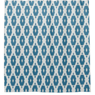 Geometric Indigo Diamond Shower Curtain