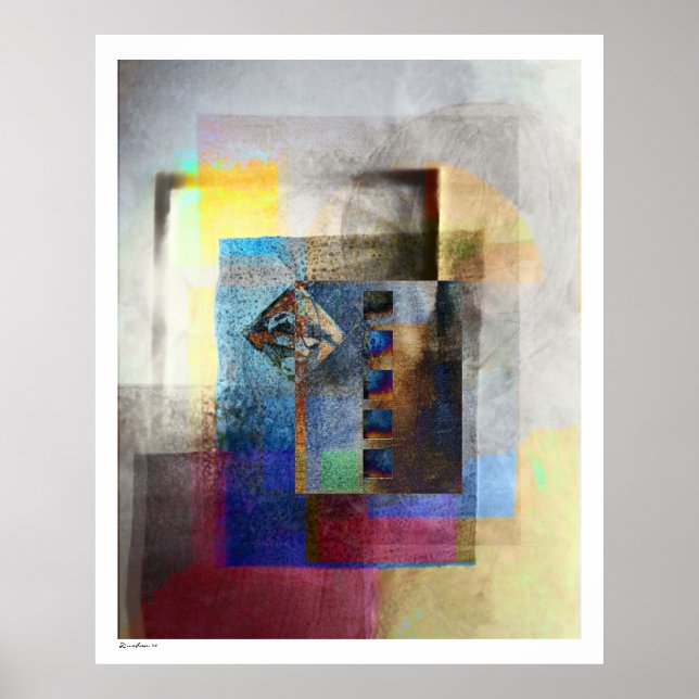 Geometric Industrial Grunge Art 4 Poster (Front)