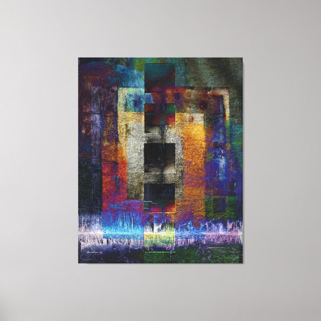 Geometric Industrial Grunge Art 9 Canvas Print (Front)