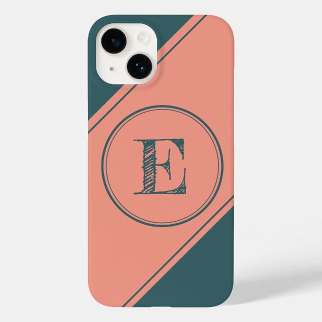 Geometric Initial Monogram Circle Rectangle Case-Mate iPhone Case (Back)