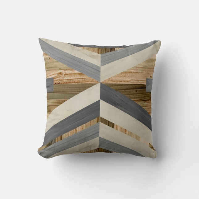 Geometric Inlay Throw Pillow (Front)