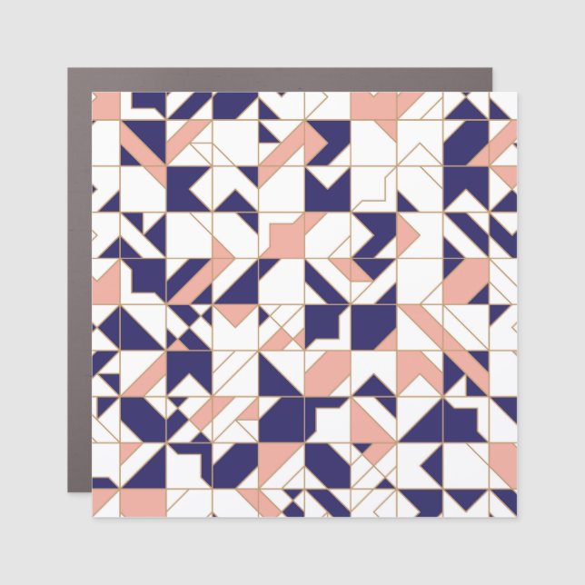 Geometric intricate, vintage modern, seamless patt car magnet (Front)