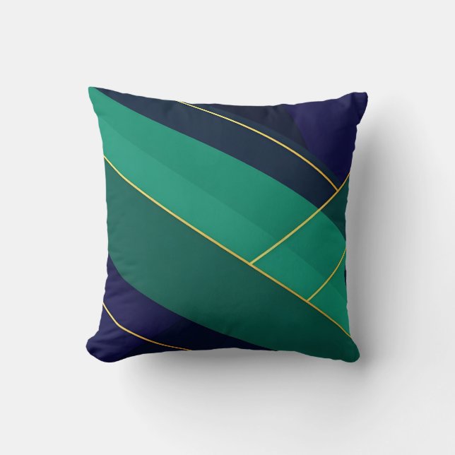Geometric Jewel Tones Throw Pillow (Front)
