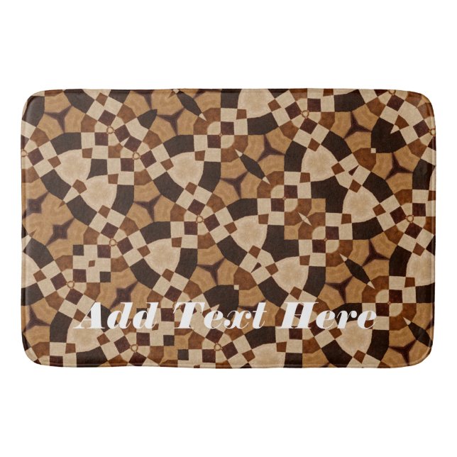 Geometric Kaleidoscope in Shades of Brown Bath Mat (Front)