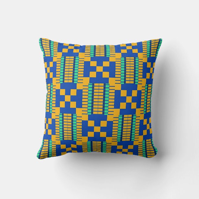 Geometric Kente pattern Throw Pillow (Back)