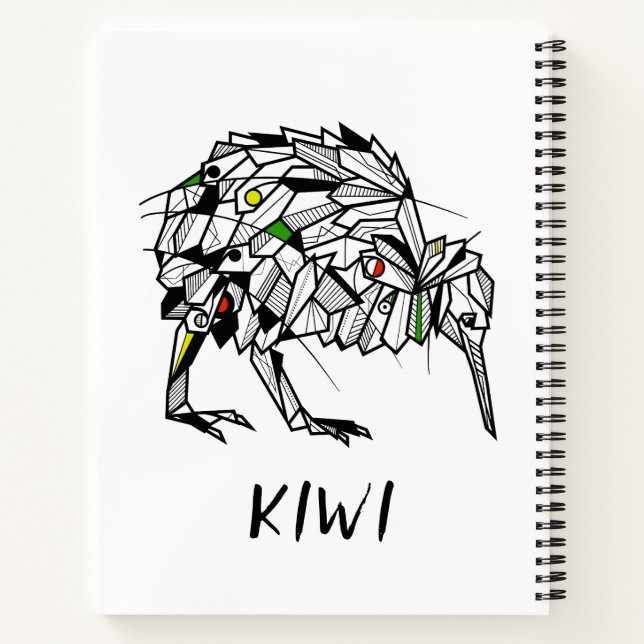 Geometric kiwi bird notebook (Back)