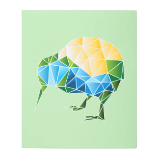 Geometric Kiwi Metal Print