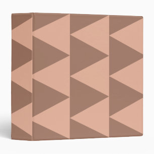 Geometric Large Triangles Mocha Mousse Dusty Pink 3 Ring Binder