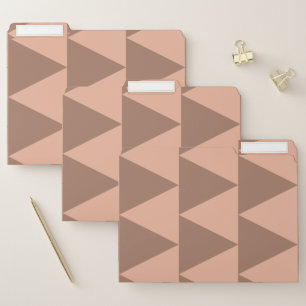 Geometric Large Triangles Mocha Mousse Dusty Pink File Folder