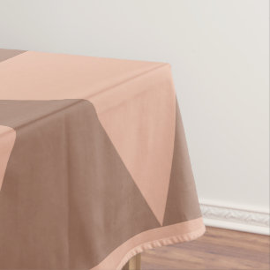 Geometric Large Triangles Mocha Mousse Dusty Pink Tablecloth