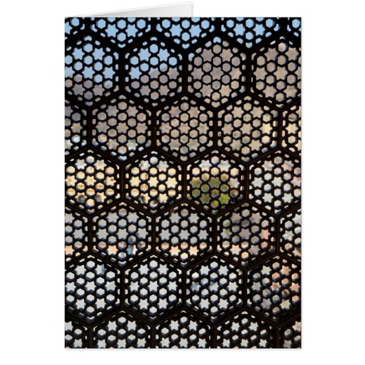Geometric Lattice window, India Cards (Front)