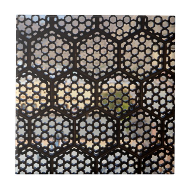 Geometric Lattice window, India Ceramic Tile (Front)