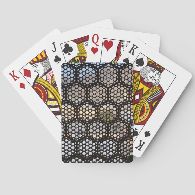 Geometric Lattice window, India Poker Cards (Back)