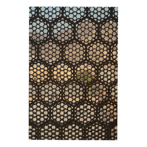 Geometric Lattice window India Wood Wall Art