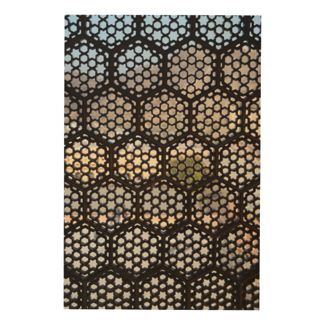 Geometric Lattice window, India Wood Wall Art (Front)