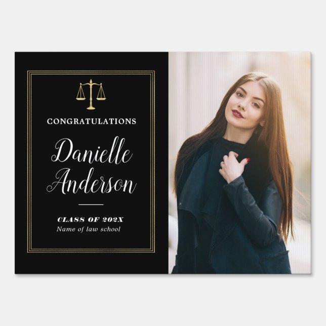 geometric law school graduation  sign (Front)