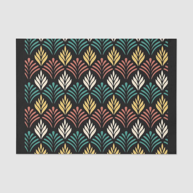 Geometric Leaf Pattern, Geometric Leaves Pattern,  Tissue Paper (Front)