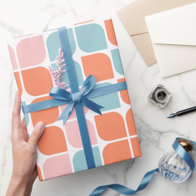 Geometric Leaf Pattern Wrapping Paper (Gifting)