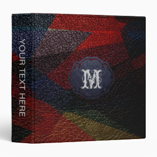 Geometric Leather Look 3 Ring Binder