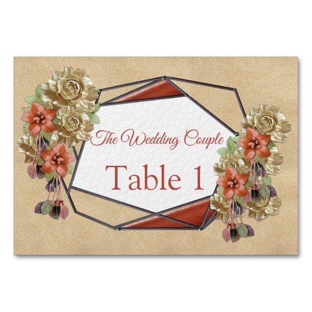 Geometric Leather & Suede Texture Art Table cards (Front)