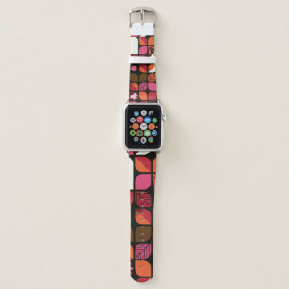 Geometric Leaves Flowers Seamless Pattern Apple Watch Band