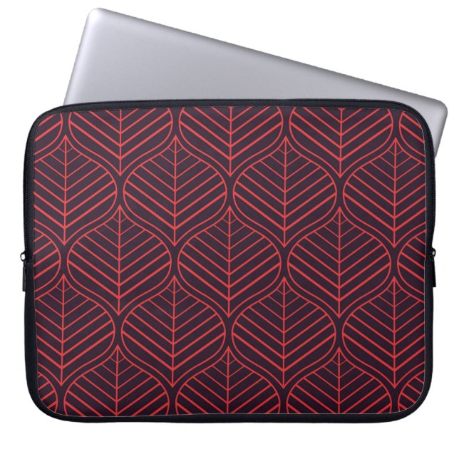 Geometric leaves seamless pattern. Abstract textur Laptop Sleeve (Front)