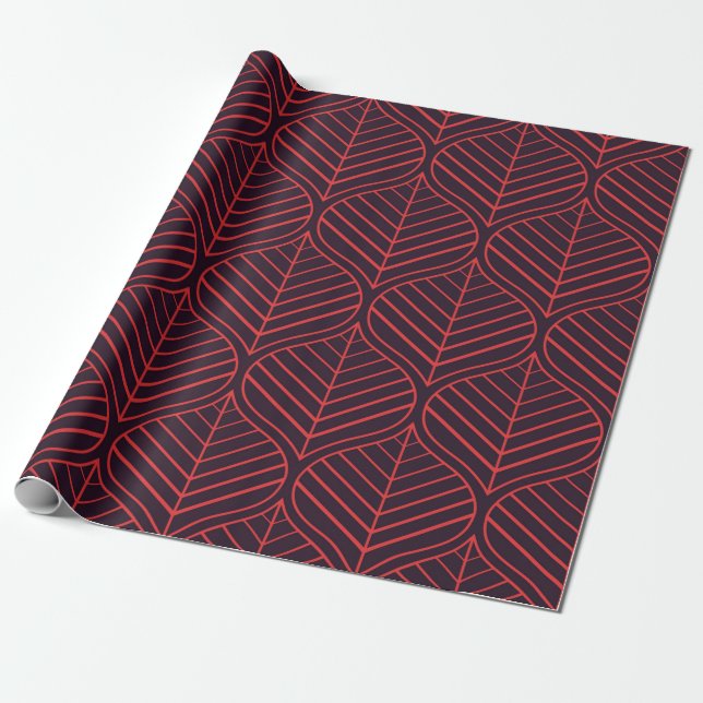 Geometric leaves seamless pattern. Abstract textur Wrapping Paper (Unrolled)